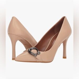 COACH Waverly Pump Heels with Signature Buckle in Beechwood